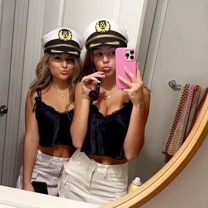 Navy blue lacy pacsun tank